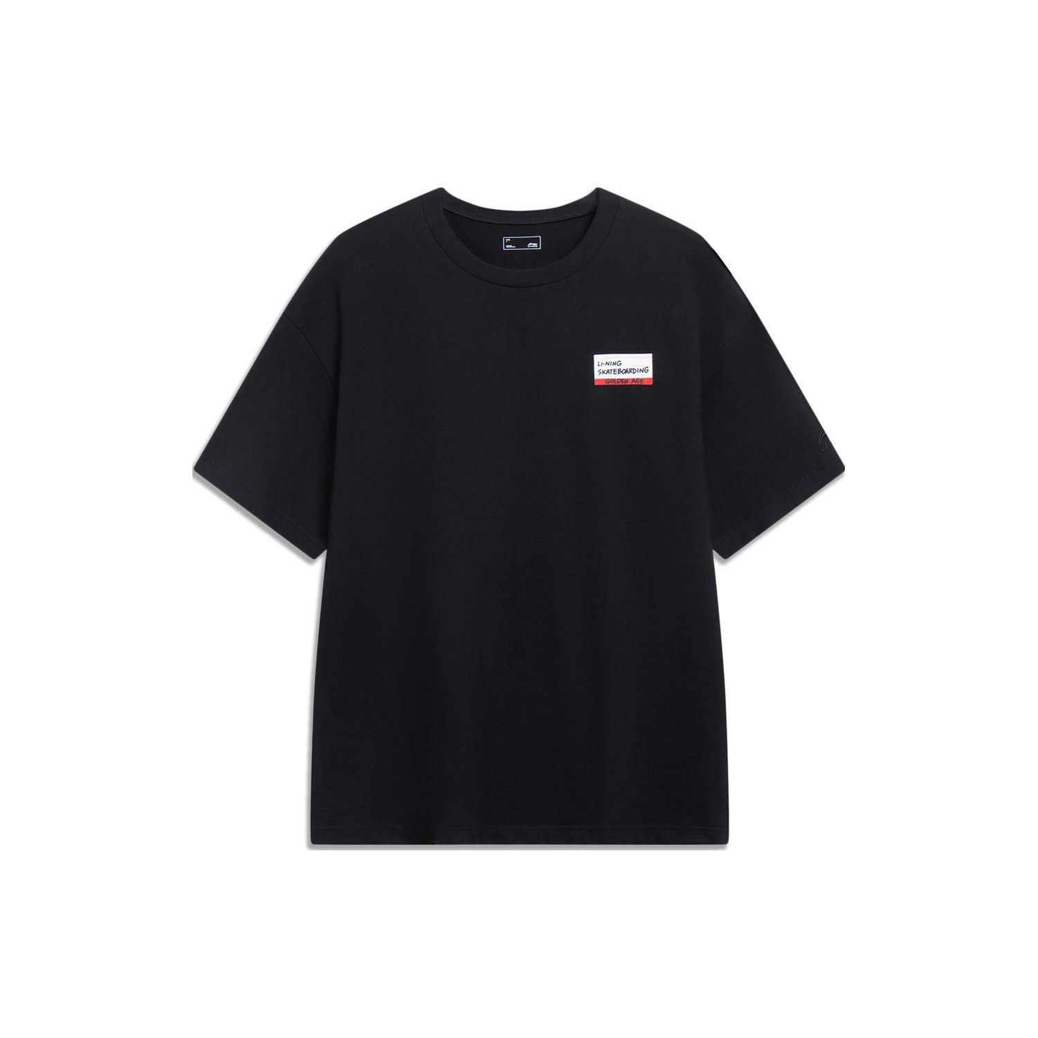 

Li Ning Серия Скейтборд Логотип Принт Круглый Вырез Свободная Парная Спортивная Футболка с Коротким Рукавом Унисекс Топы AHST087-1 XL