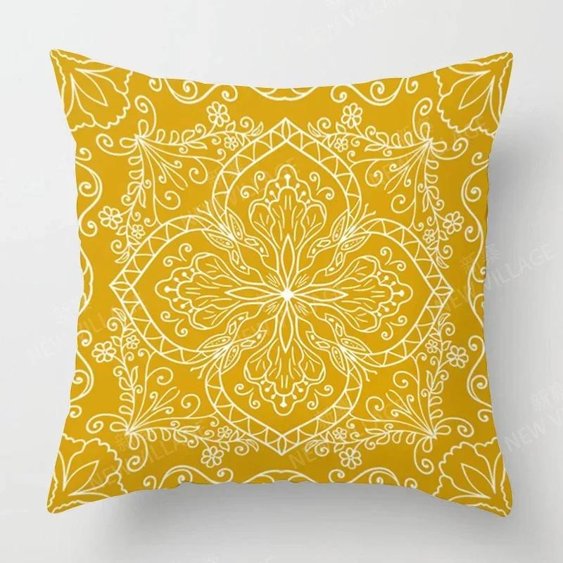 Fall Home Decor Autumn Living Room Throw Pillow Cover Sofa Boho Cushion Cover Mandala
