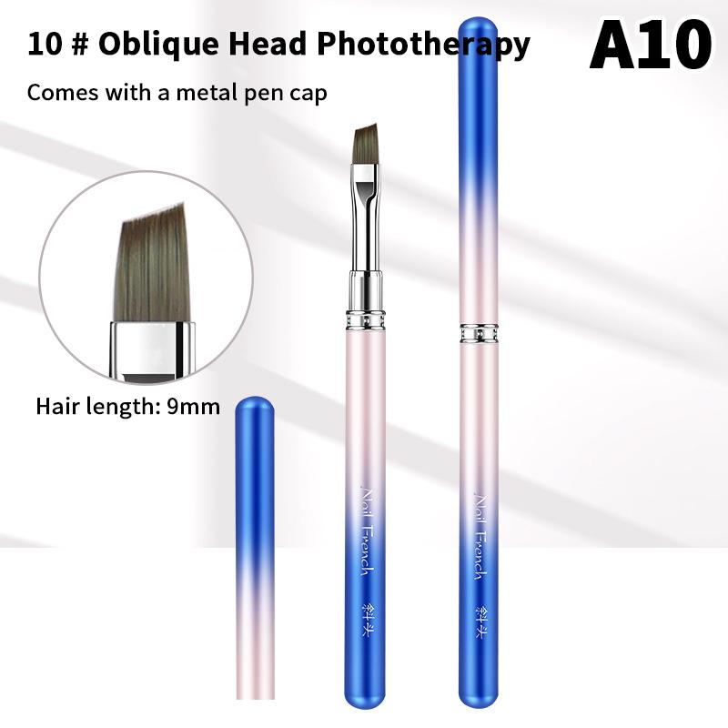 1 Pcs Gradient Metal Handle Nail Art Brush Triangular Drawing Painting Line Pen Liner French Manicure Tools