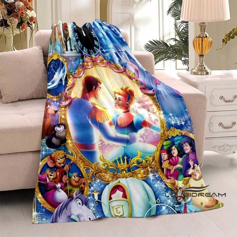 Disney Cinderella Princess Flannel Blanket Fluffy and Comfortable Adult Nap Blanket Soft Bedding Sofa Blanket Party Home Dec