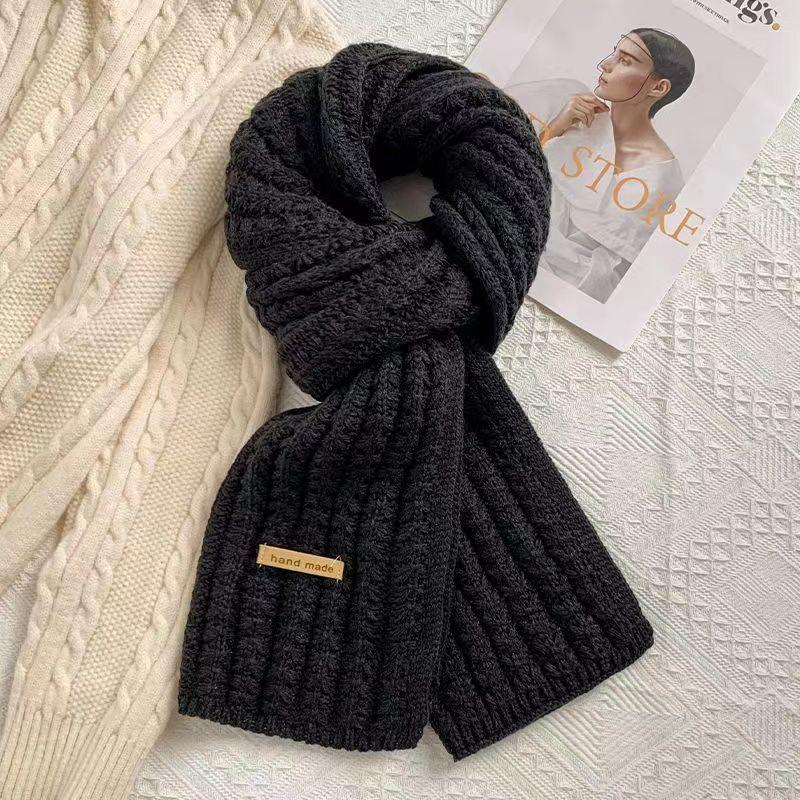 Knitted wool red scarf women's new autumn and winter high-end new gift couple scarf