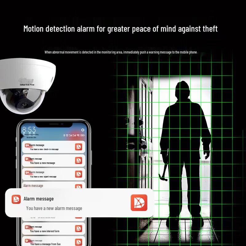 Dahua 4MP Starlight Fixed-Focus Vandal-Proof IP Dome Network Camera CN Plug (adapter Included)