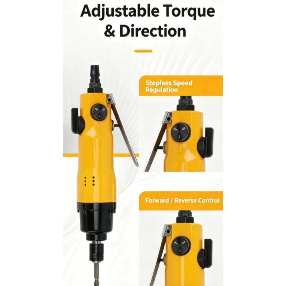 Driven Pneumatic Screwdriver 60 Nm Torque 1/4 Inch Straight Handle Compact Design for Tight Space Operation Driven