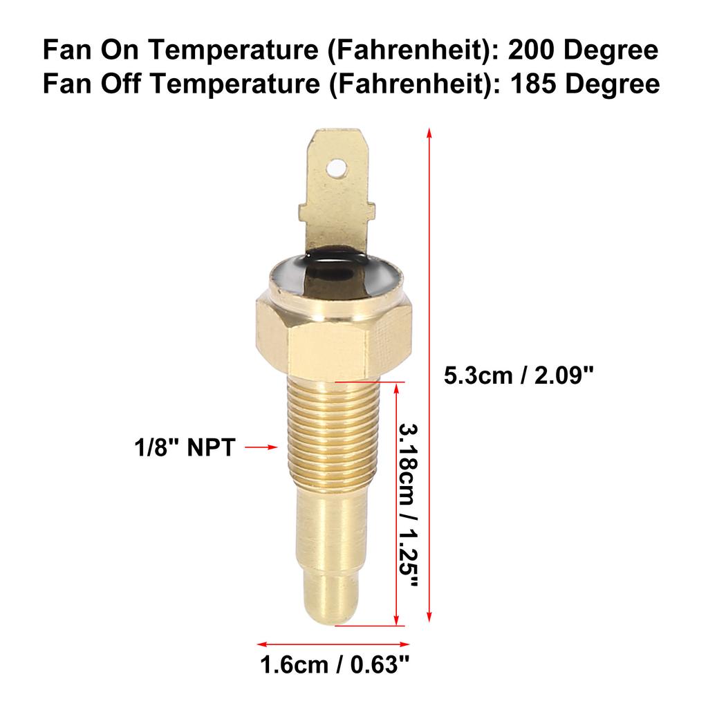 X Autohaux Universal Car Radiator Fan Temperature Sensor Switch for Car 1/8" NPT 150 Degree on 135 Degree Off Auto Accessories