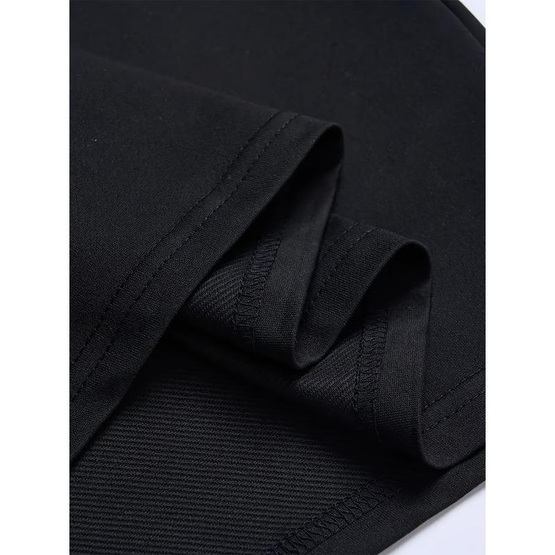 Men's Large Black T-Shirt with Calvin Logo Print-Casual Street Style Suitable for Easter, Halloween, Thanksgiving, Etc.