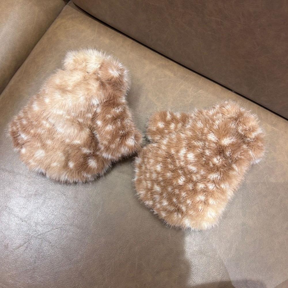 

Fashion Thickened Deer Gloves Warm Cold-proof Winter Gloves Touchscreen Windproof Half-fingered Gloves for Women