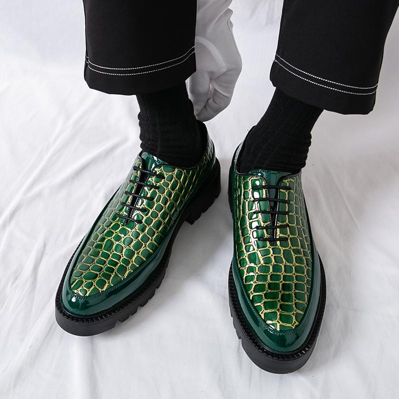 British Designer New Men's Pointed Height Increasing Oxford Shoes Male Wedding Dress Homecoming Formal Wedding Footwear