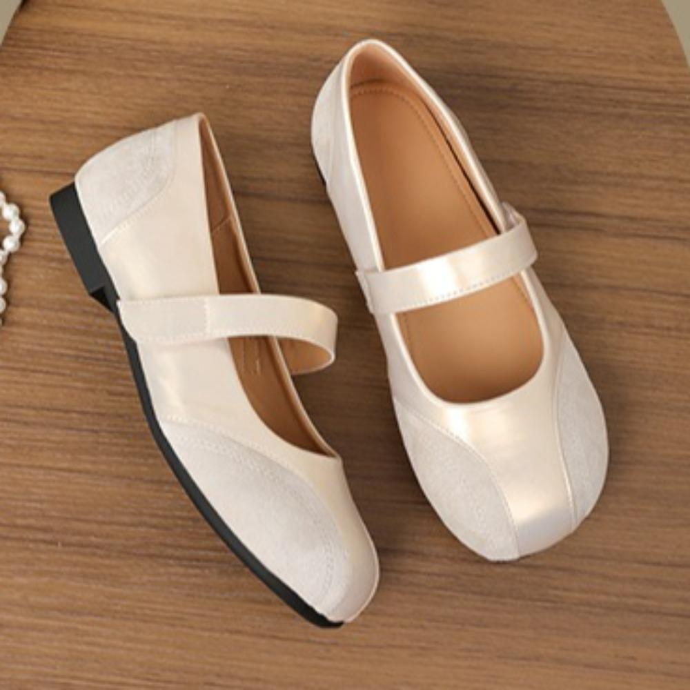 Fashion Flat Shoes Women's Widened Fattened Large Size Womens Shoe Mary Jane Shoe Women Retro Versatile Sports  Pumps Flat Ballet Shoes