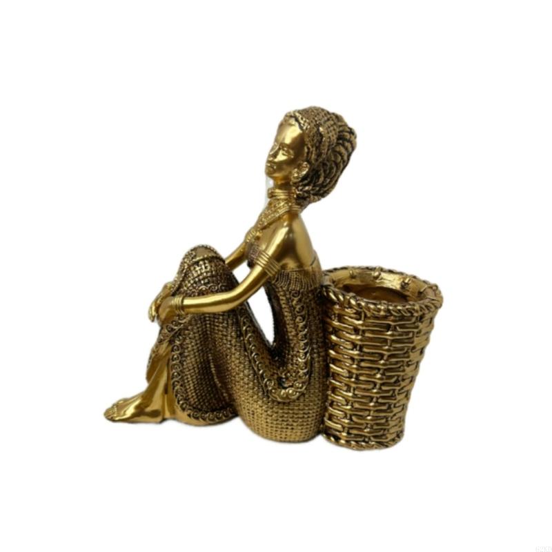 

62KD Статуэтка африканской женщины из смолы, статуя, декор в племенном стиле, уникальный подарок, смоляная подставка для офисной экспозиции, восхитительное дополнение Type B