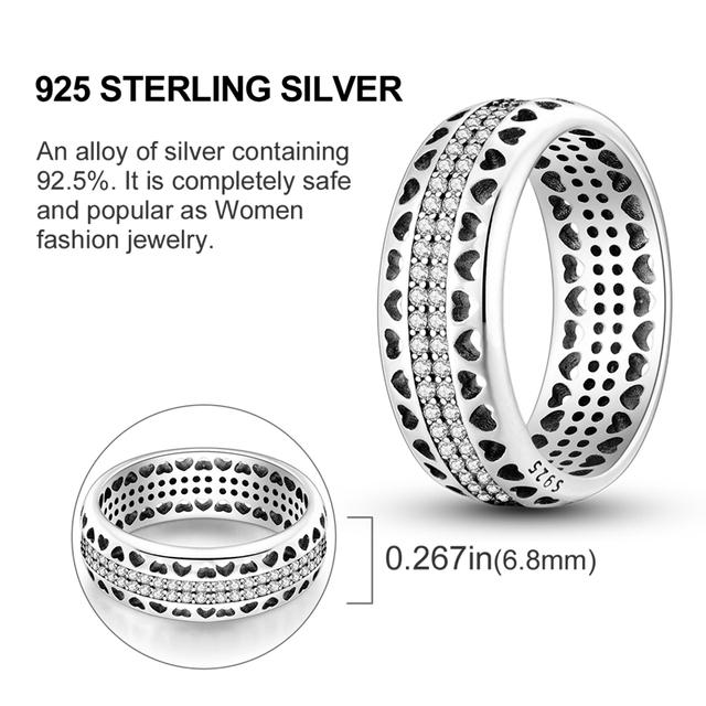 925 Sterling Silver Simple Zirconium Ring Twisted Cord Finger Ring Beaded For Women Luxury Fine Jewelry Gift Party