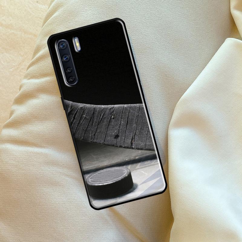 Hockey Stick and Puck For OPPO A15 A16 A76 A96 A52 A72 A92 A98 A78 A58 A5 A9 A53 A17 A77 A57S A94 A74 A54S Case