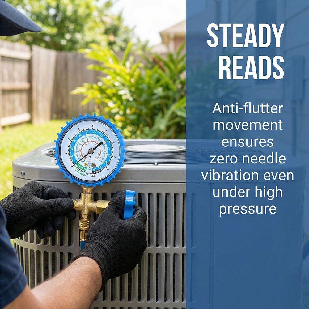 Low Side Single Manifold Refrigerant Pressure Gauge Pressure Gauge Manometer  Professional HVAC