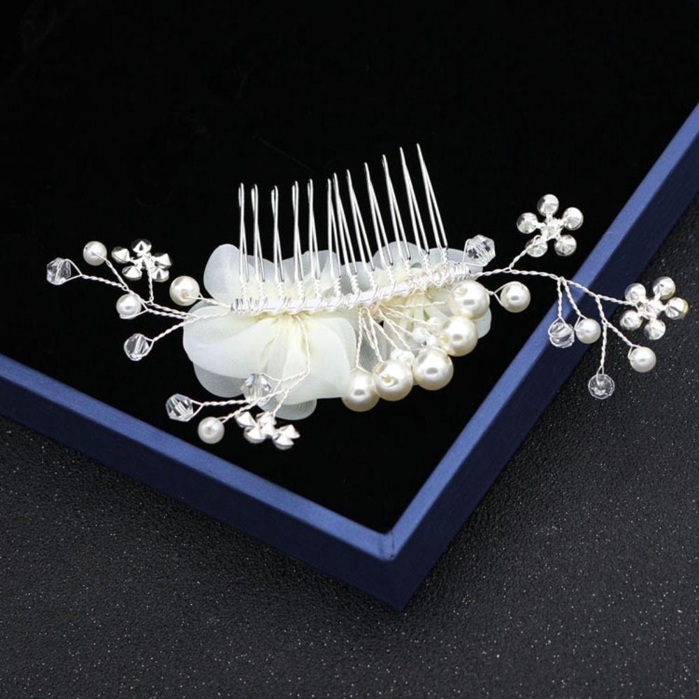 Side Clip Flower Hair Comb Fashion Bride Headwear Hair Ornament Rhinestone Hairpin  Bridesmaid
