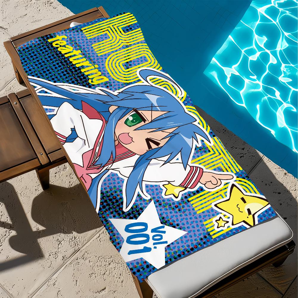 

Anime Lucky Star Kawaii Cartoon Towel soft Beach Towels Trip swim Pool bathing Towel Gym Spa home Decor Gift Holiday Vacation W40*H60(CM)