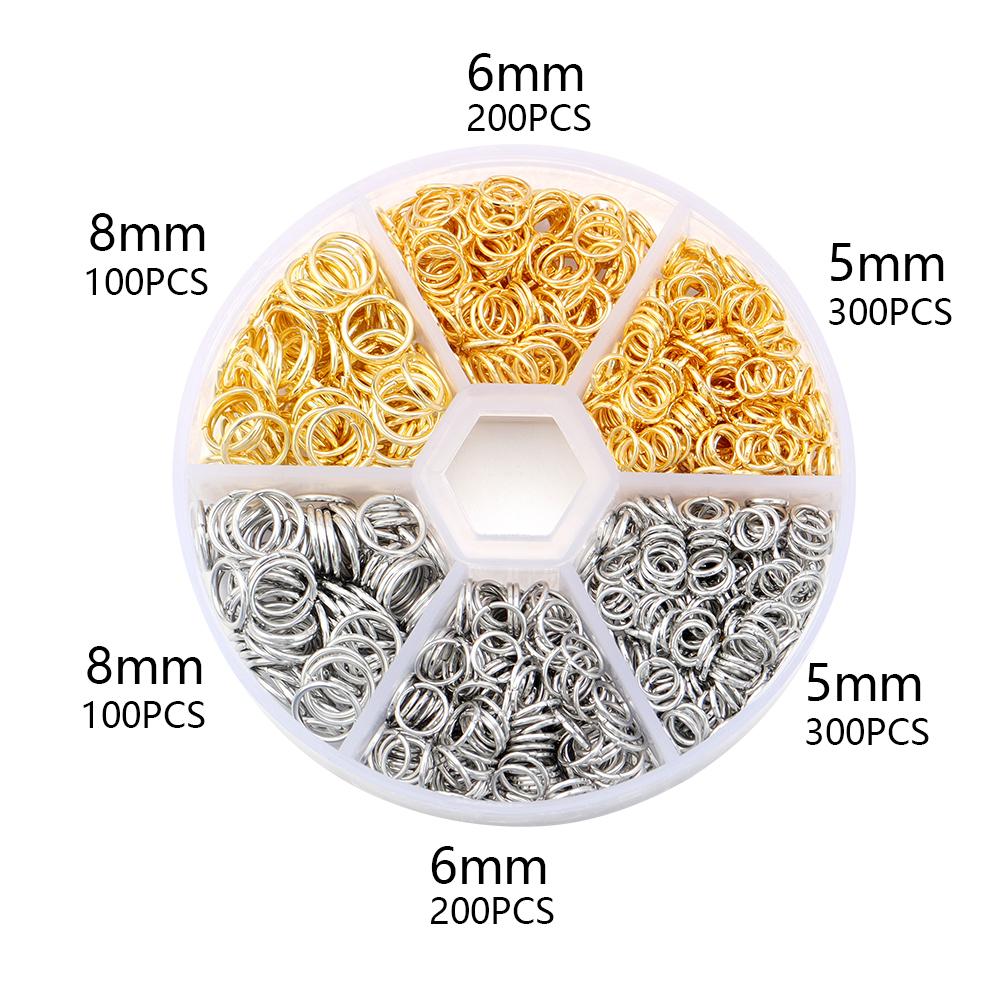 1100pcs/BOX 4 5 6 8 10 12mm Open Jump Rings Split Rings Link Loop Set Jewelry Making Kits DIY Bracelet Necklace Connector