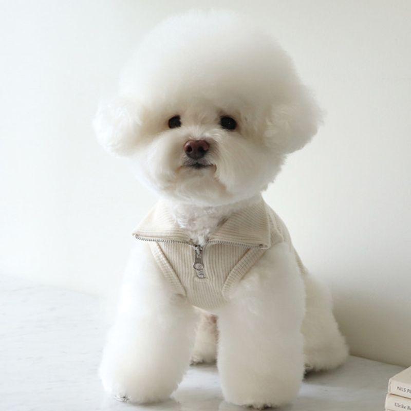 Chiot Soft Sleeveless Half Zip-up (Soft Cream)