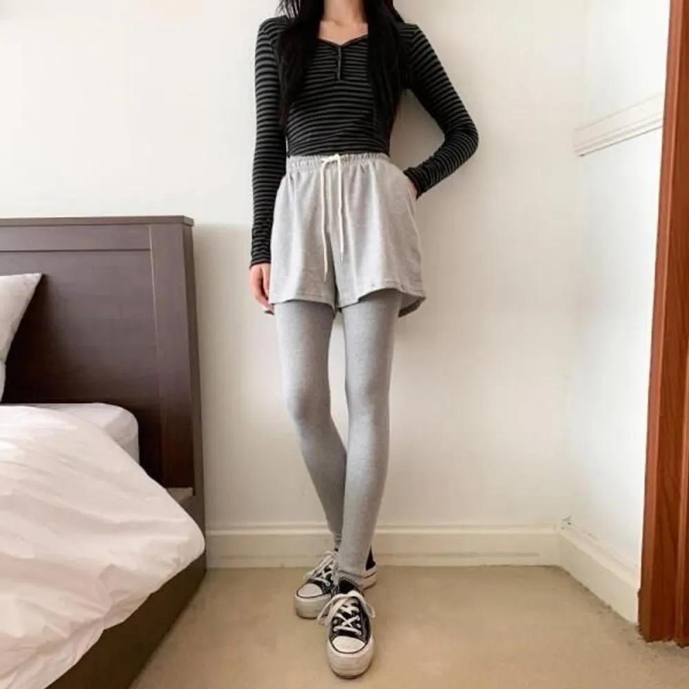 Women's Stretchy Elastic Leggings Shorts Plain Color