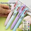 Custom Six Colors Ballpoint Pen With Name,Personalized Teacher Pens,Customized Gel Pens,Customizable Text Writech Pens,