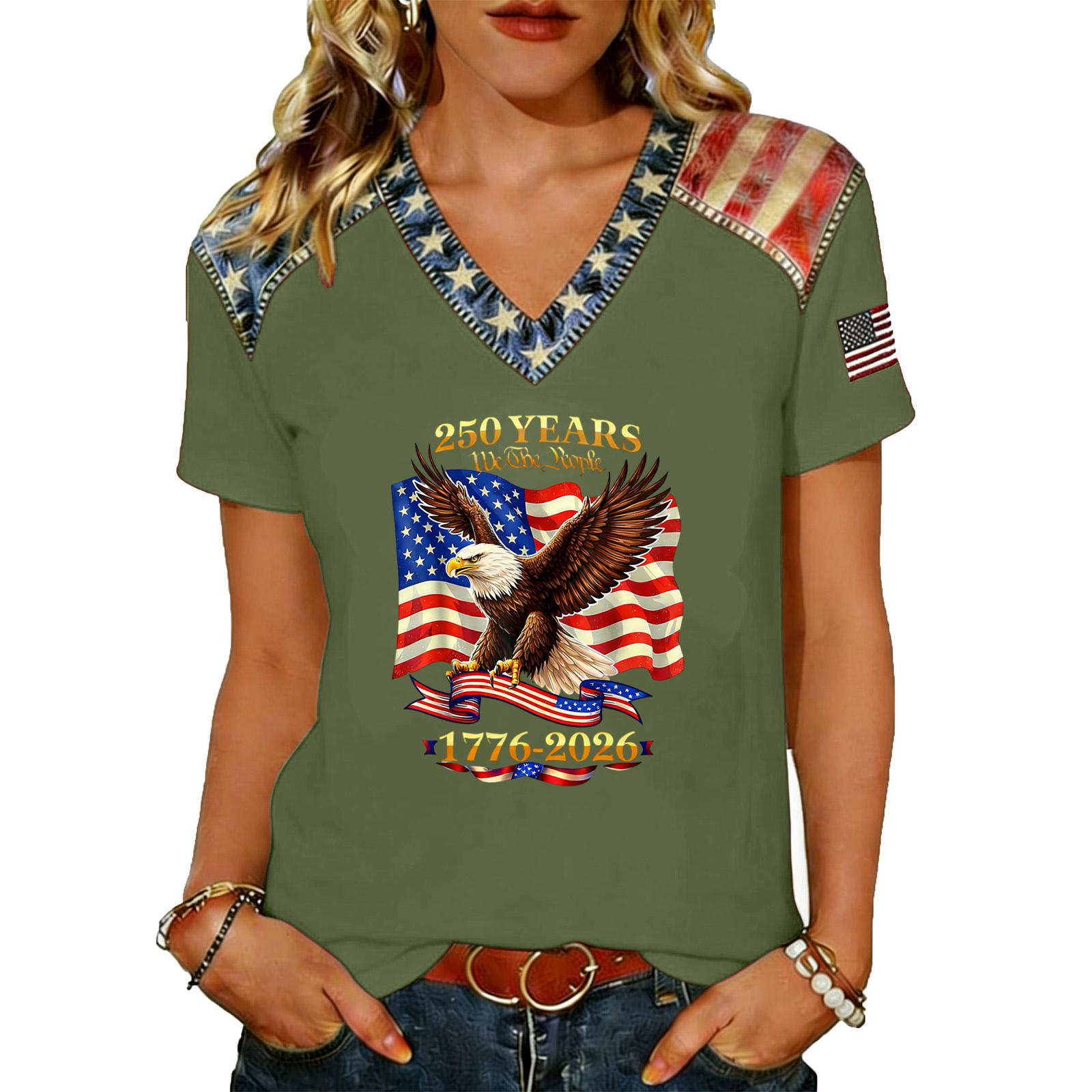

Women Casual V Neck Short Sleeve Pullover T Shirt Top Lightweight Breathable Fabric Relaxed Fit Summer Wear XXL зелёный