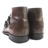 HERMES Ankle boots  Double Monk Leather Shoes Dark brown leather mens 40.5 Used
