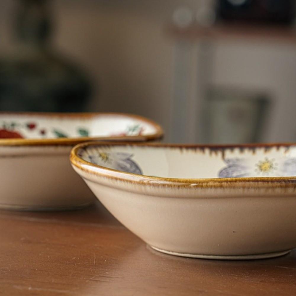 Mini Ceramic Flavor Dish Retro Vinegar Dish Multi-functional Mini Fruits Bowl  Household Use