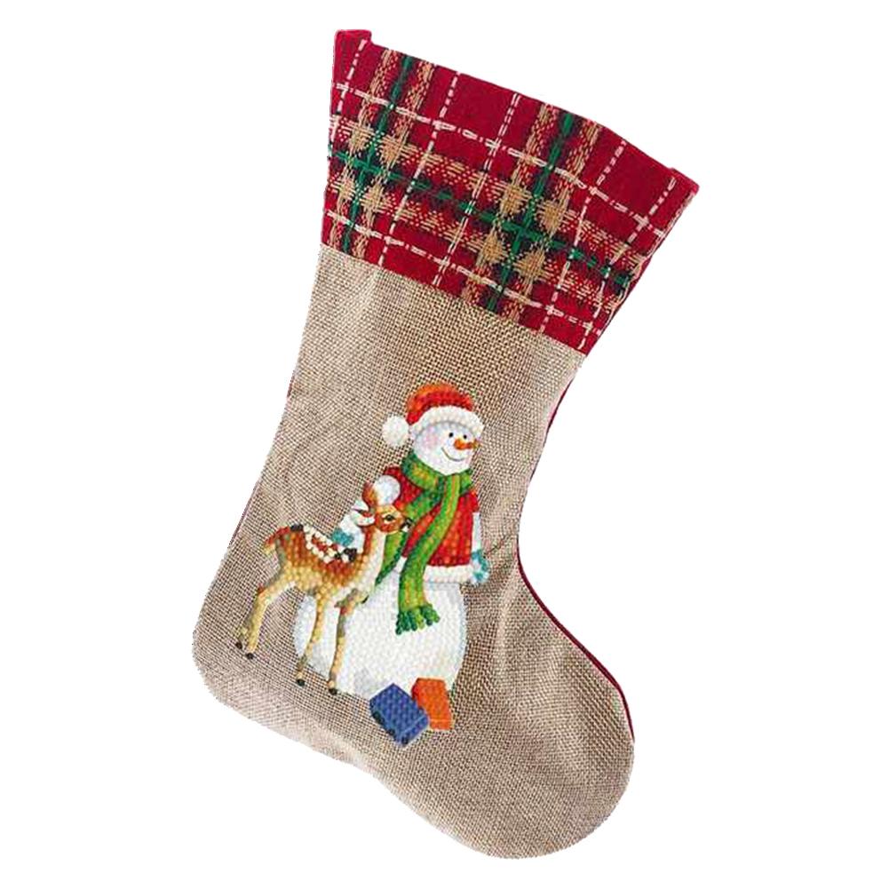Christmas Decor Diamond Art Kits Snowman Diamond Present Stockings Xmas Elk Xmas Stocking Diamond Art Owl Pine for Holiday Favor