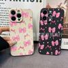 Pink Bow for iPhone15 Mobile Phone Case 14PROMAX All-inclusive 13 Anti-drop 16/15 Protective Case 17