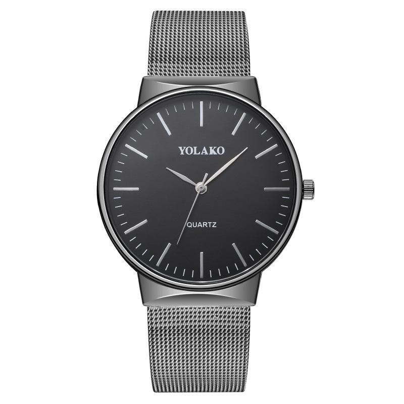 

Популярные простые и модные мужские часы мужские часы Milan с кварцевыми часами сетчатый ремень часы чёрный