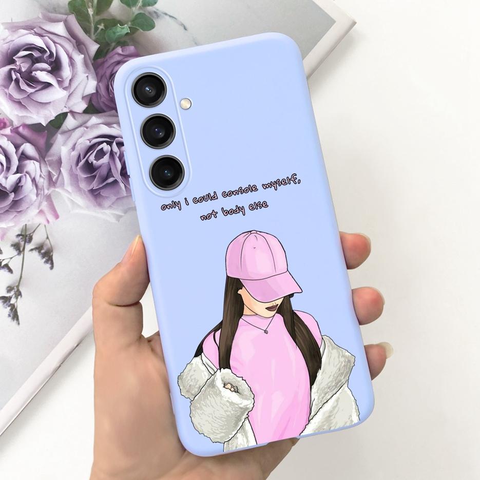 For Samsung Galaxy A55 Case Pretty Cartoon Girls Sunflower Cover Soft TPU Phone Case For Samsung A15 A25 A35 A55 5G Fundas Coque