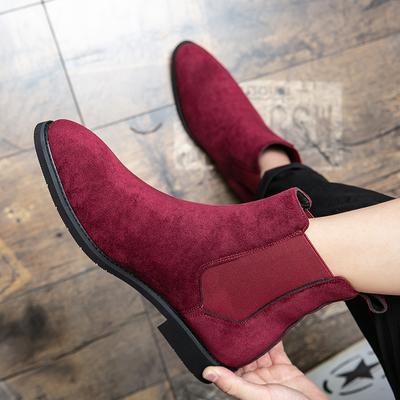Vysoce kvalitní pánské boty Módní britské semišové kožené Chelsea boty Jarní podzimní pánské kotníkové boty Společenské business casual obuv