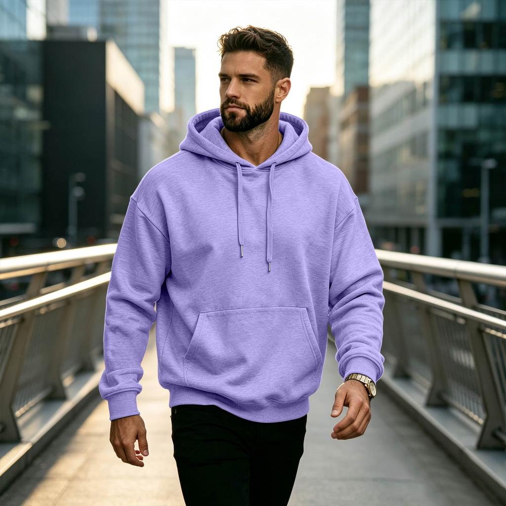 Men's Long Sleeve Hooded Sweatshirt Casual Pullover