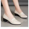 2021 Summer New Middle-aged Women's Shoes Mother Shoes Single Shoes Women's Non-slip Soft-soled Thick Heel Comfortable Casual Work Leather Shoes