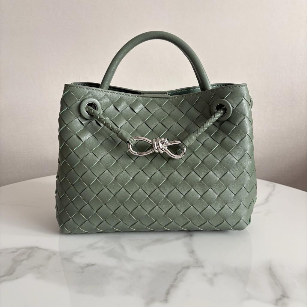 High End Fashion Genuine Leather Women's Handbag Woven Handbag