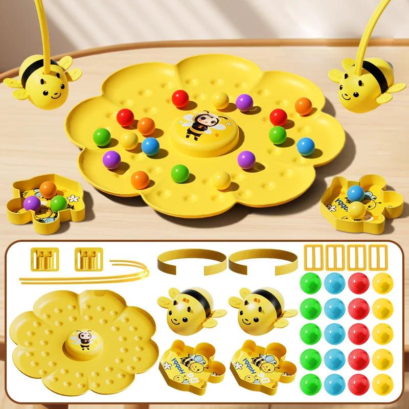 Magnetic Honey Bee Picking Beans Game Puzzle Bean Finshing Party Games Parent Child Interactive Toy for Kids Christmas Gift