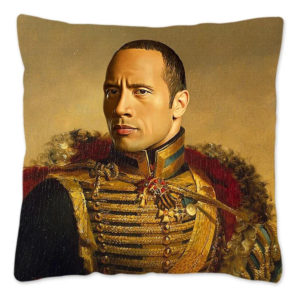 The Rock Face Dwayne Cushion Cover For Sofa Home Decorative American Actor Johnson Throw Pillow Cover Soft Velvet Pillowcase