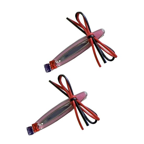 

2Pcs Women Hairpins Shiny Rhinestones Patchwork Color Ribbon Bow Stable Grip Hair Clips Versatile A