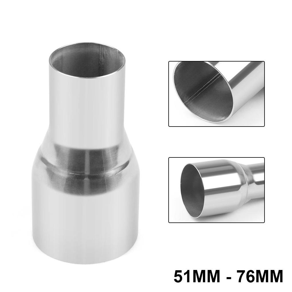 Universal Stainless Steel Straight Adapter Reducer Car Motorcycle Exhaust Pipeline Welded Pipe 57MM-76MM/63MM-76MM