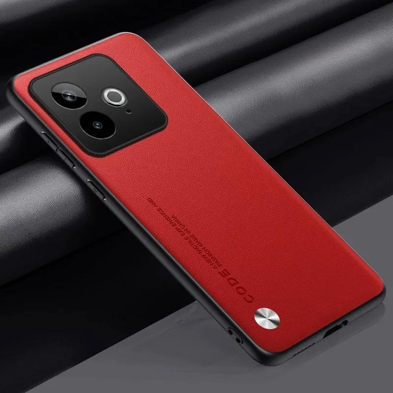 Für Realme GT 7T Hülle Einfarbiges PU-Leder Mattes Silikon TPU Schutzhülle für Realme GT7 T GT7T Stoßfest Hart Bumper