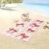 Extra Large Bath & Beach Towel - Soft Quick-Dry Microfiber Bath Towel with Pink Bow Gingham Ribbon Design, Oversized Rectangular