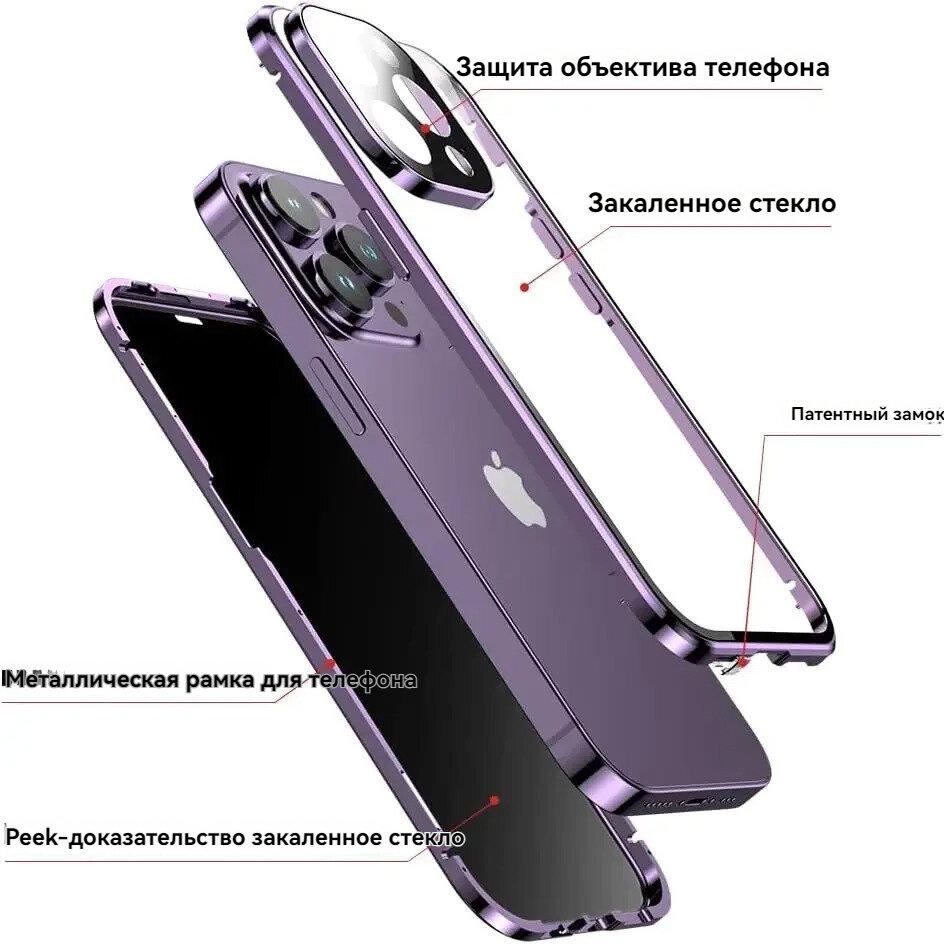 360° Magnetic Anti-Peep Privacy Case for iPhone 17 Pro Max Air 16 Plus 14 15 13 Pro with Tempered-Glass Camera Lens Protector Cover Phone Bumpers