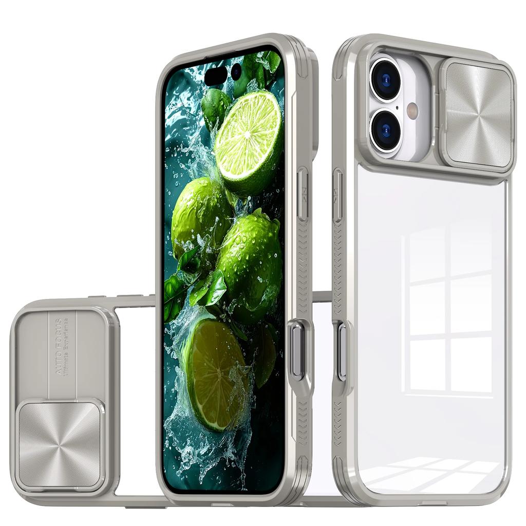 Luxury Crystal Clear Slide Camera Protection Case for IPhone 16 Pro Max 15 14 13 Plus Mini Acrylic Hard Transparent Back Cover