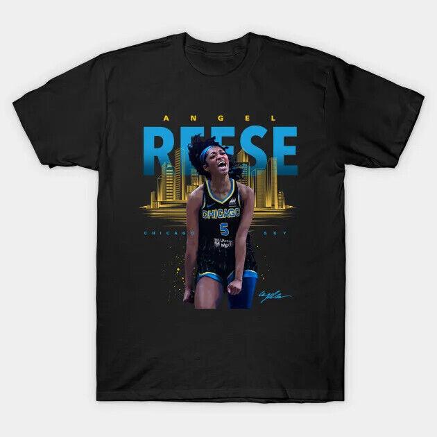 Hot_Hot Angel-Reese Chicago-Sky T-ShirtBlackAll Size Unisex T-Shirt M