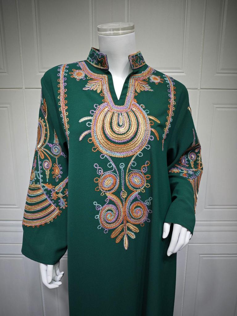 AB430 Women's Embroidered Cord Pullover Dress Robe