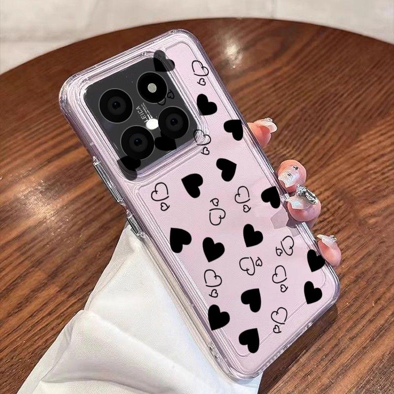 Oil Painting Love Hearts Pattern Case For Xiaomi Redmi Note 15 Pro 4G Funda Redmi Note 14 13 Pro 5G Clear Silicone Soft Cover