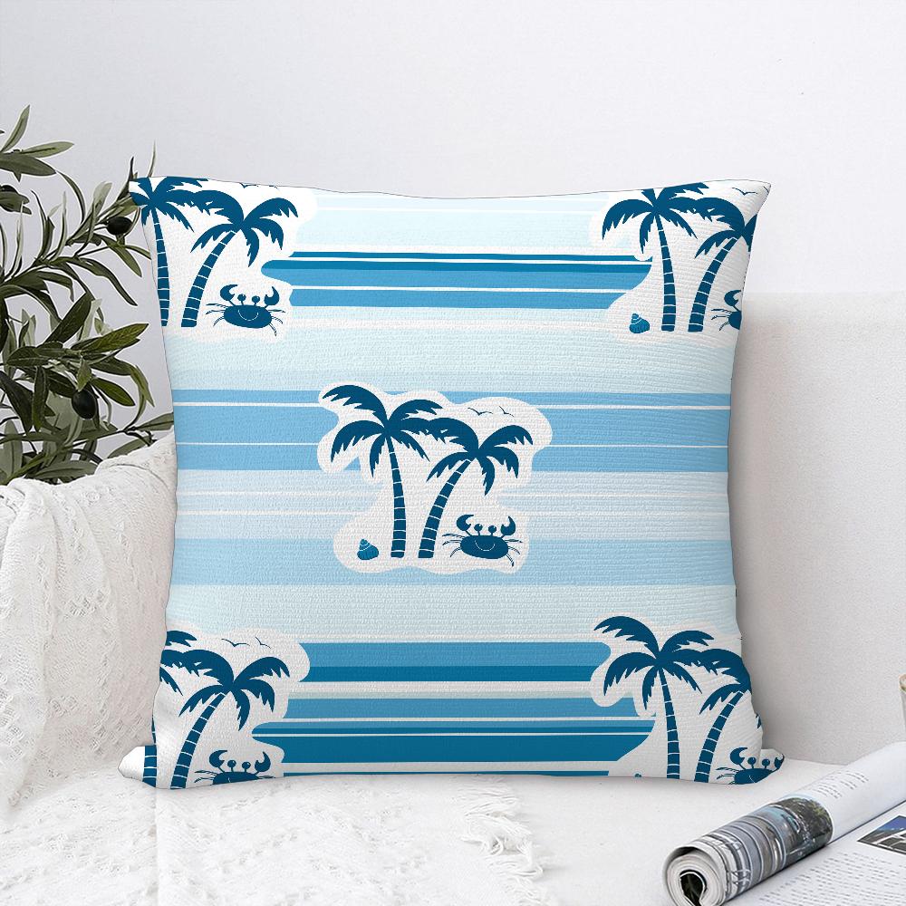 Plam Trees Flowers Pillow Case Sofa Decorative Home Double-sided Printing Short Plush Cushion Cover Throw Pillow Cover Gifts