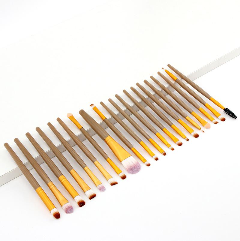 20-Piece Eye Makeup Brush Set: Includes Eyebrow, Foundation, Eyeshadow, Lip, and Contour Brushes.