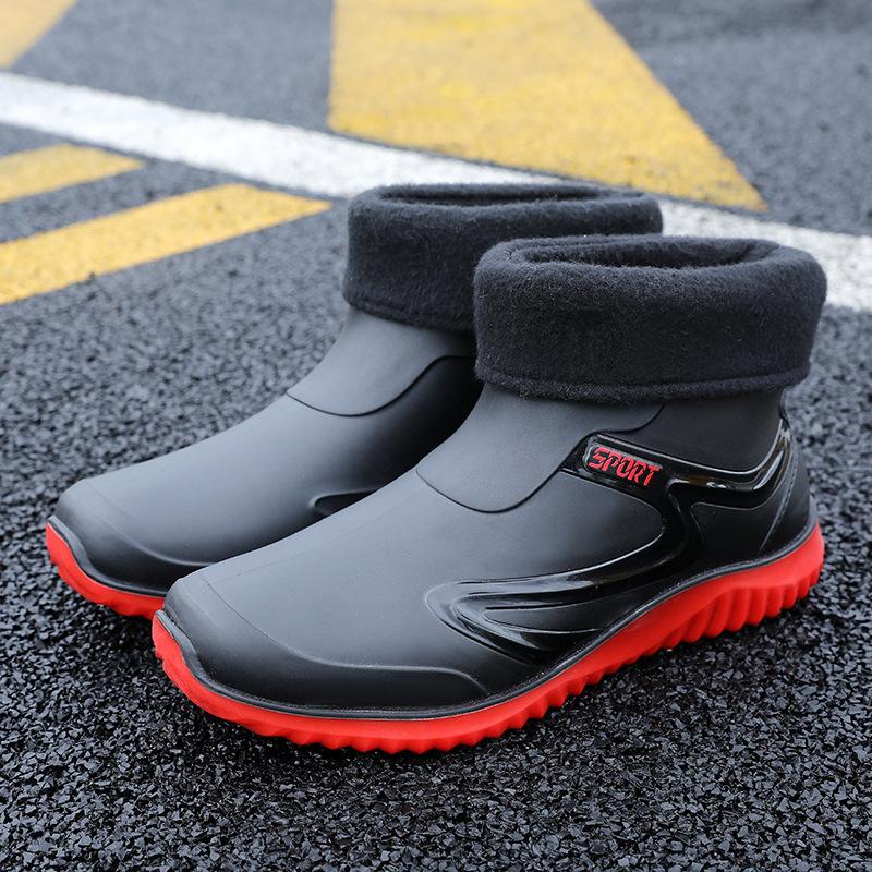 Short Tube Waterproof Rain Shoes Adult Fishing Labor Insurance Rubber Shoes Special Medium Tube Non-slip Rain Boots Water Shoes