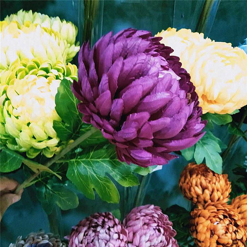 Large Artificial Chrysanthemum, Gaillardia, and Peony Flowers for Home Decor and Photo Props