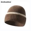 Rabbit Velvet Core-spun Yarn Knitted Hat Winter Couple Men's and Women's Thickened Wool Hat Two-color Double-flanged Casual Pullover Cold Hat