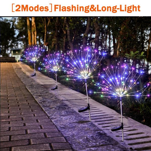 Wasserdichte solarbetriebene Outdoor-Graskugel-Löwenzahnlampe mit 2 Modi für Garten-Rasen-Landschaftslampe, Urlaubslicht